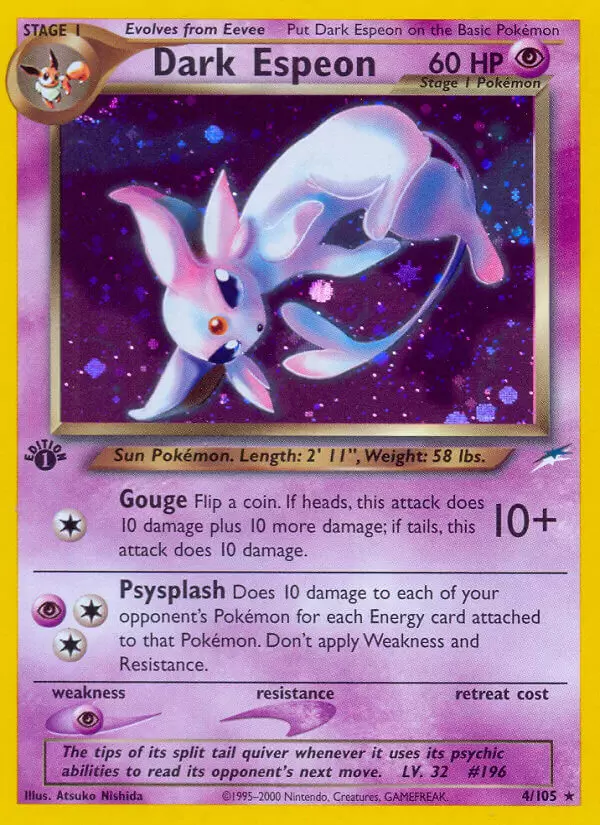 Neo Destiny - Dark Espeon 1st Edition Holo