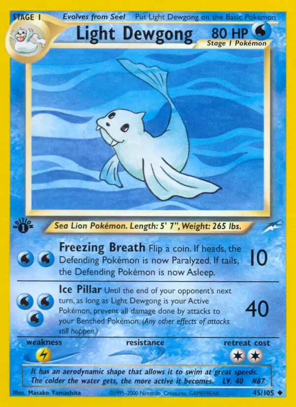 Neo Destiny - Light Dewgong 1st Edition