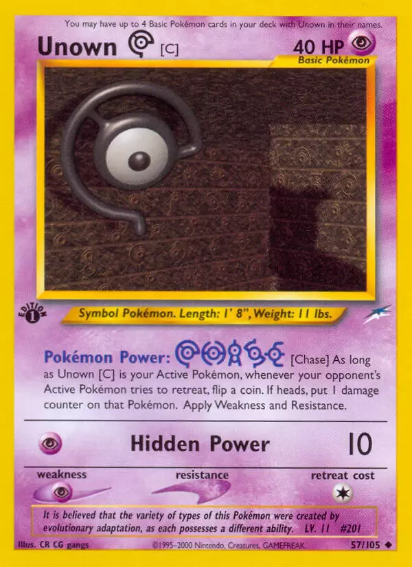 Neo Destiny - Unown C 1st Edition