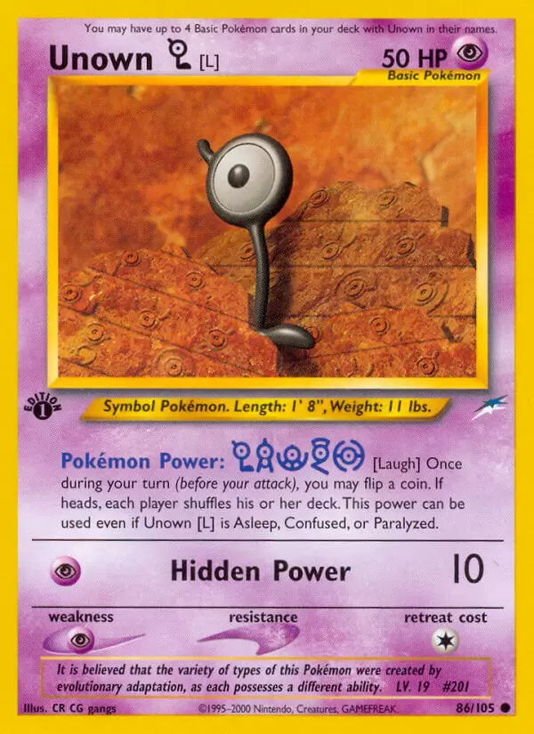 Neo Destiny - Unown L 1st Edition