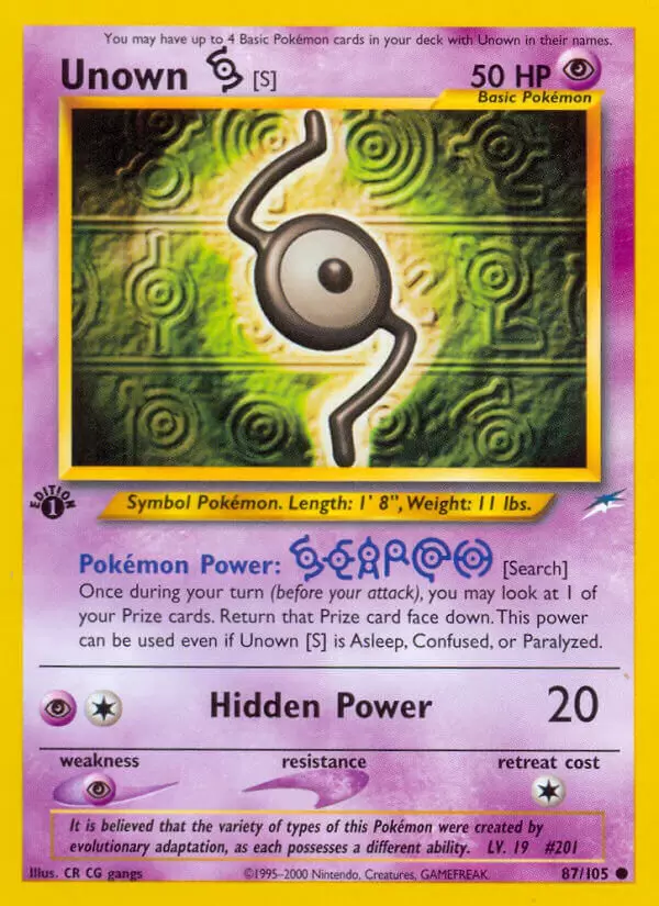 Neo Destiny - Unown S 1st Edition