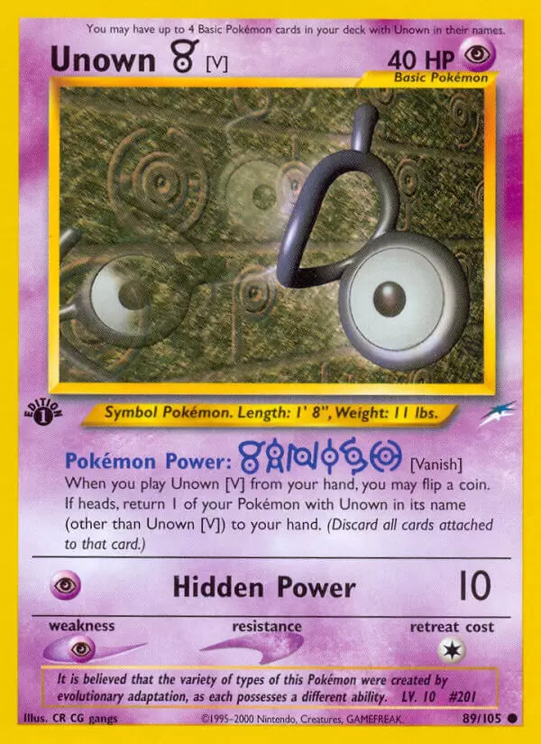 Neo Destiny - Unown V 1st Edition