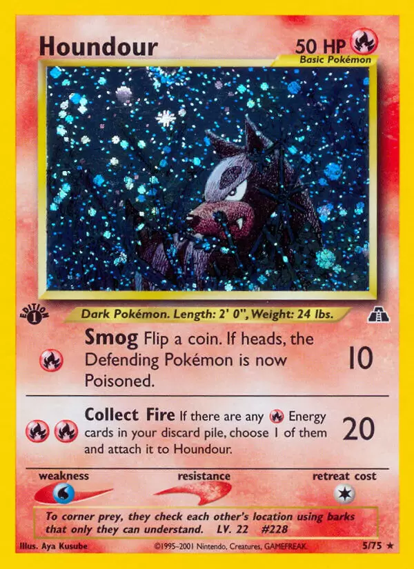 Neo Discovery - Houndour 1st Edition Holo