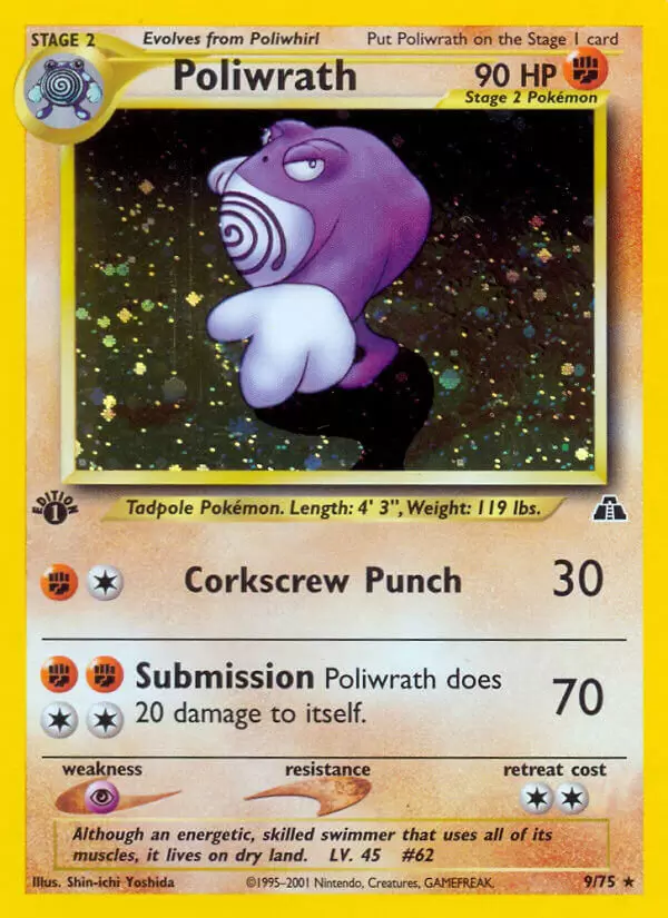 Neo Discovery - Poliwrath 1st Edition Holo