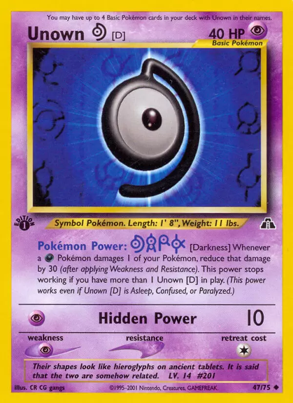 Neo Discovery - Unown D 1st Edition