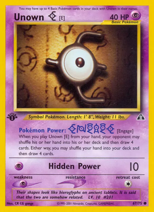 Neo Discovery - Unown E 1st Edition