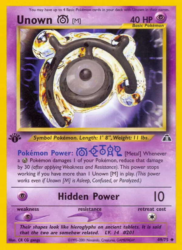 Neo Discovery - Unown M 1st Edition