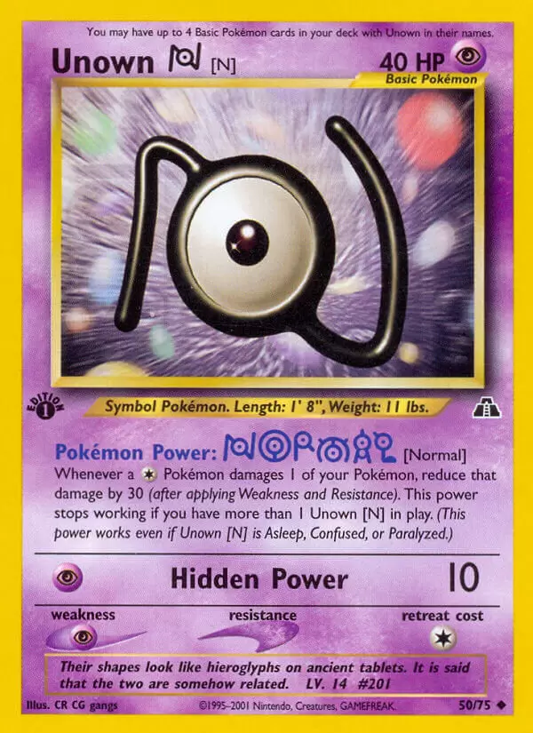 Neo Discovery - Unown N 1st Edition