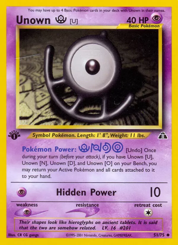 Neo Discovery - Unown U 1st Edition