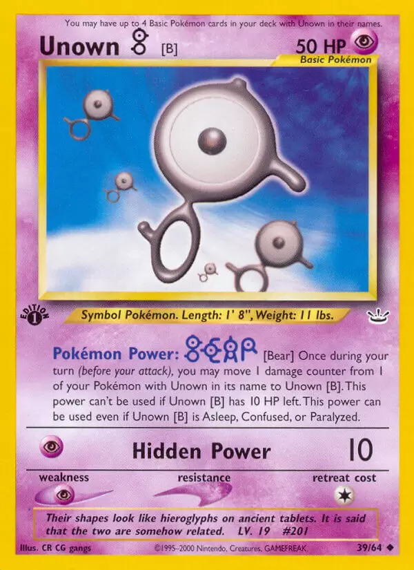 Neo Revelation - Unown B 1st Edition