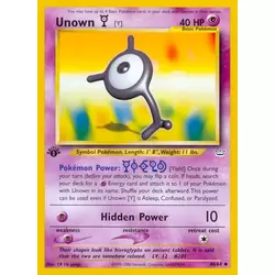 Unown Y 1st Edition