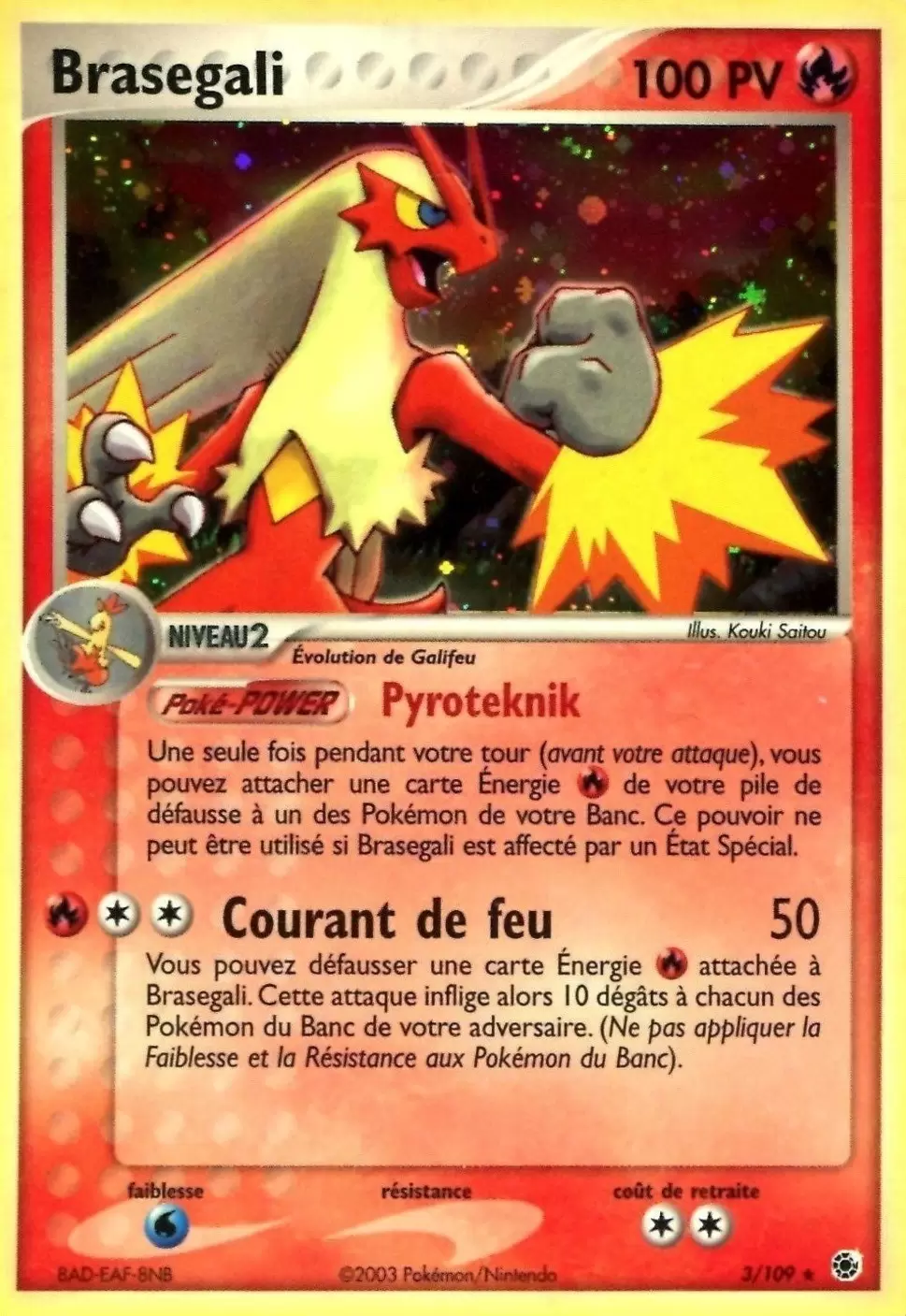 Pokemon 24/189 Braségali Holo Rare EB03 Epee Bouclier 3  VF Français 