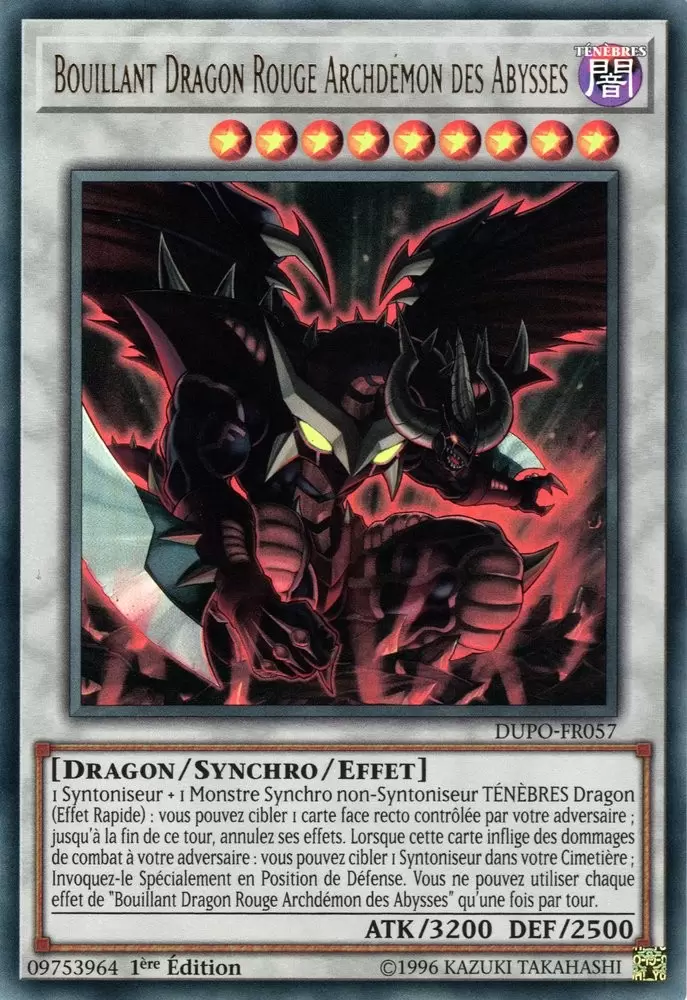 Le Pouvoir du Duel DUPO - Bouillant Dragon Rouge Archdémon des Abysses