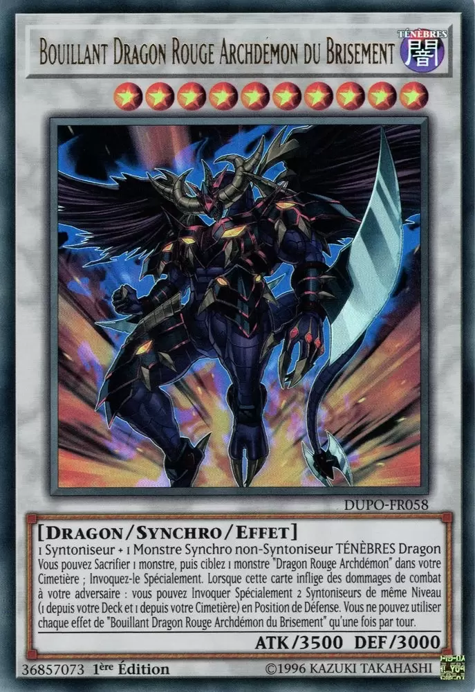 Le Pouvoir du Duel DUPO - Bouillant Dragon Rouge Archdémon du Brisement