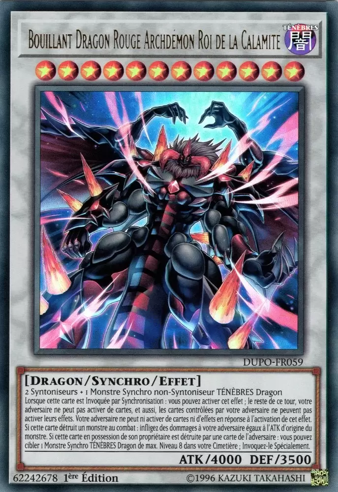 Le Pouvoir du Duel DUPO - Bouillant Dragon Rouge Archdémon Roi de la Calamité