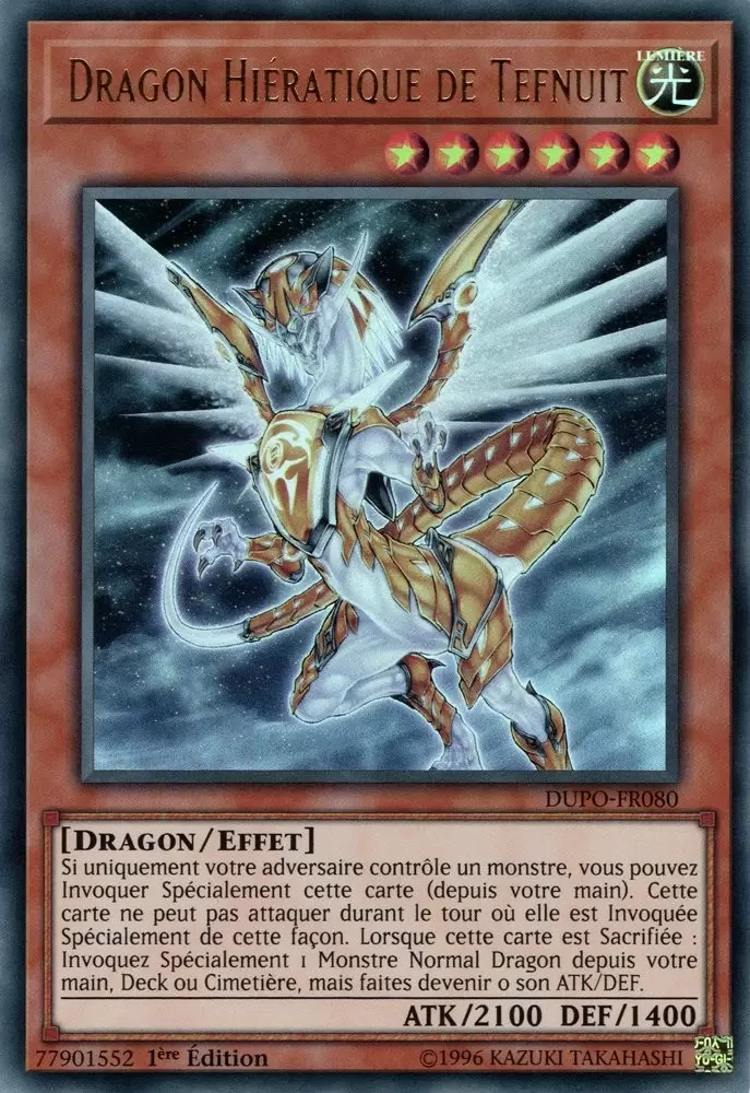 Le Pouvoir du Duel DUPO - Dragon Hiératique de Tefnuit