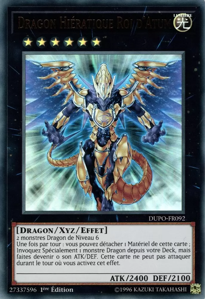Le Pouvoir du Duel DUPO - Dragon Hiératique Roi d\'Atum