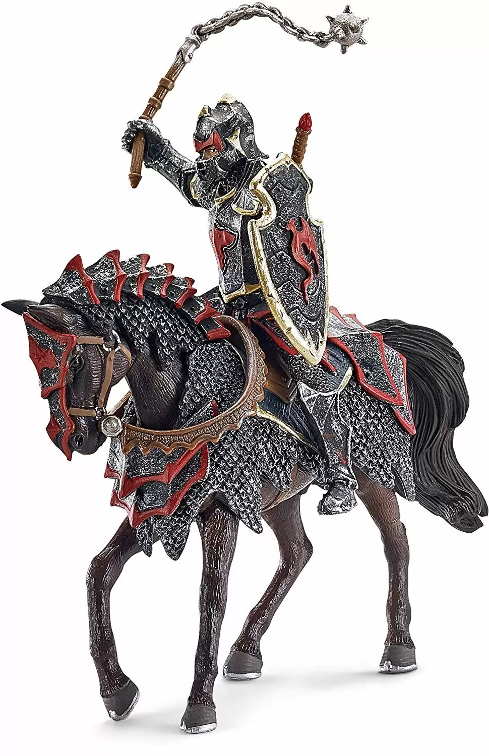 Ritter - Monde des Chevaliers - Chevalier dragon à cheval avec fléau d\'armes