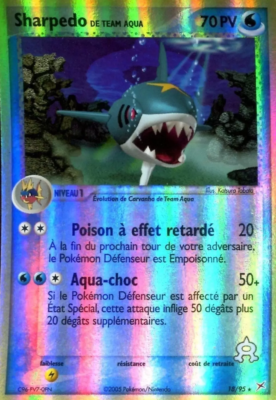 Sharpedo de Team Aqua Reverse - carte Pokémon 18/95 EX Team Magma