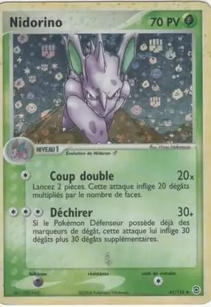 EX Rouge Feu & Vert Feuille - Nidorino holographique