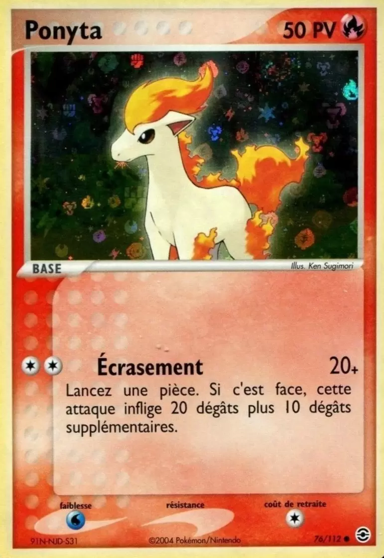 EX Rouge Feu & Vert Feuille - Ponyta holographique