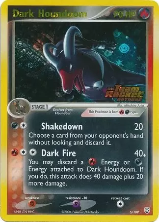 EX Team Rocket Returns - Dark Houndoom Holo Ex Team Rocket Logo