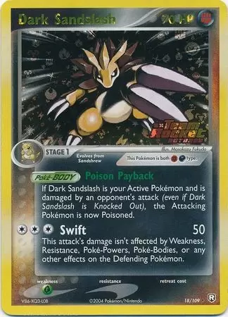 EX Team Rocket Returns - Dark Sandslash Holo Ex Team Rocket Logo