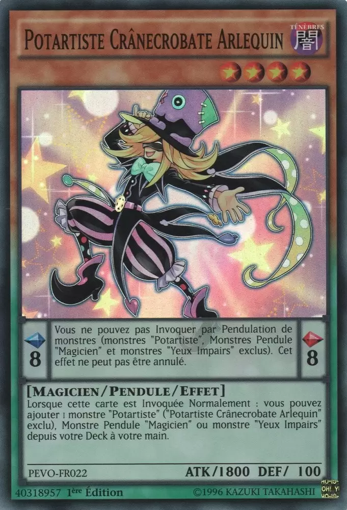 Evolution Des Pendules PEVO - Potartiste Crânecrobate Arlequin