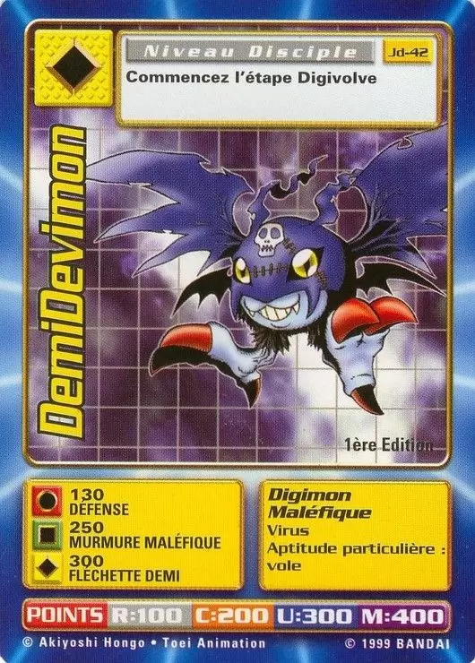 Carte Digimon JD - DemiDevimon 1ère Edition