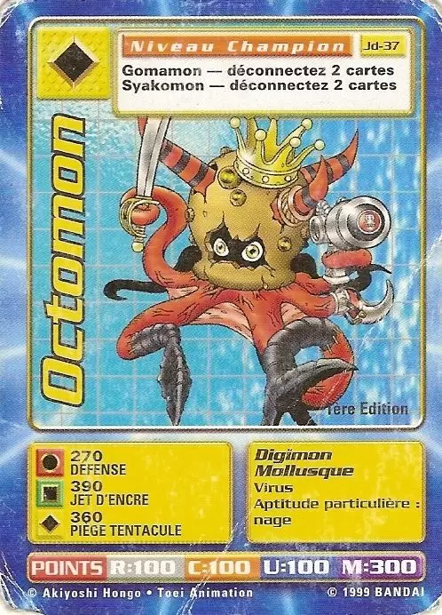 Carte Digimon JD - Octomon 1ère Edition