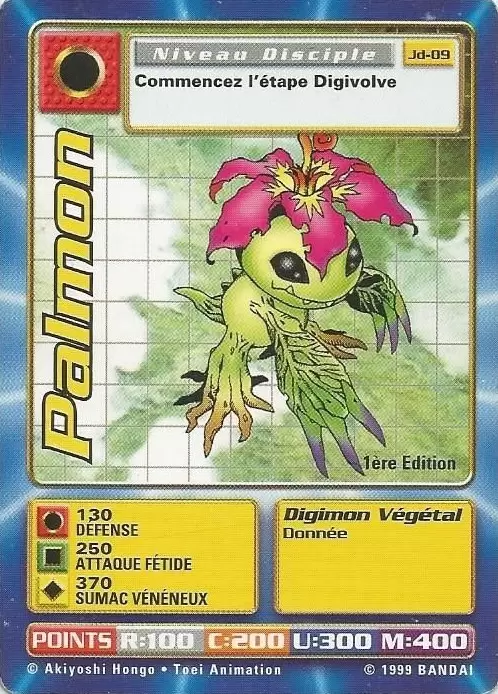 Carte Digimon JD - Palmon 1ère Edition