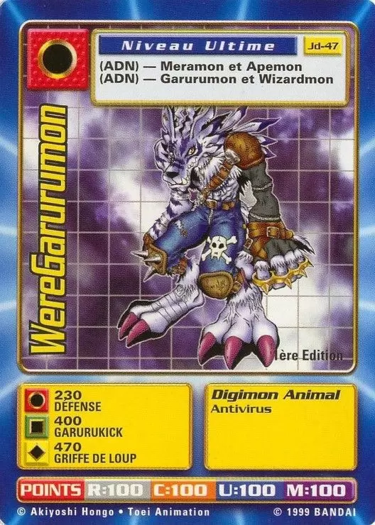 Carte Digimon JD - WereGarurumon 1ère Edition