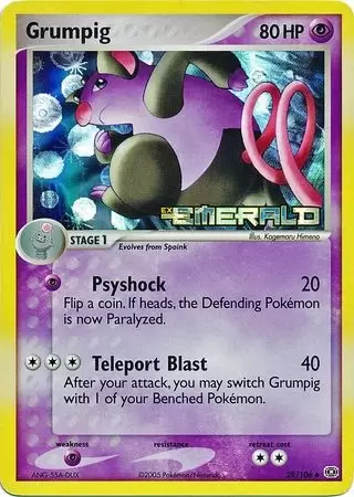 EX Emerald - Grumpig Holo Logo