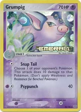 EX Emerald - Grumpig Holo Logo