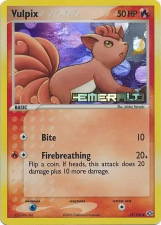 EX Emerald - Vulpix Holo Logo