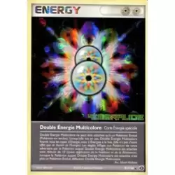 Double Énergie Multicolore holographique Logo