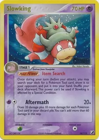 EX Unseen Forces - Slowking Holo Logo