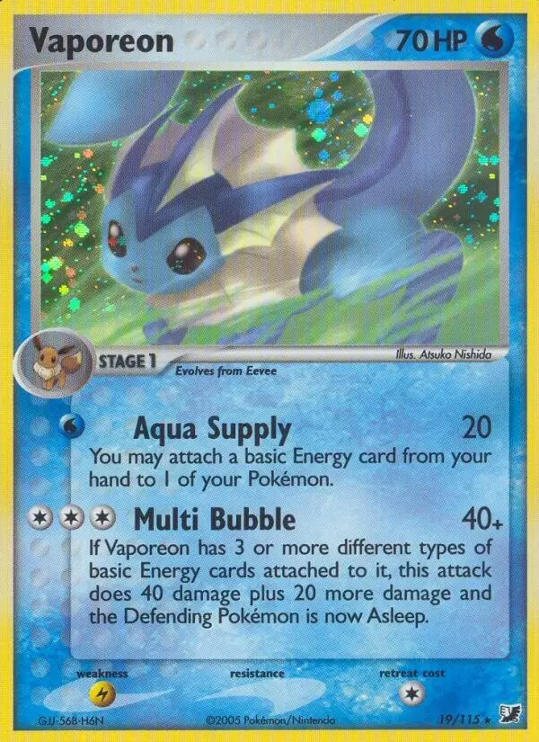 EX Unseen Forces - Vaporeon Holo