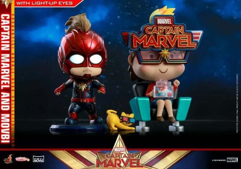 Cosbaby Figures - Captain Marvel - Captain MarvelCaptain Marvel - Captain Marvel & Movbi