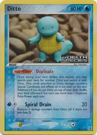 Ditto - 064/113 (Squirtle) - Delta Species - Pokemon