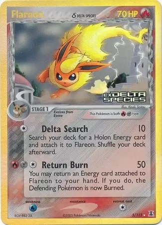 EX Delta Species - Flareon Holo Logo