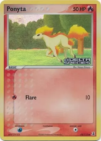 Se envía el mismo día Pokémon PONYTA 78/113 común casi nuevo tarjeta DELTA casi nuevo SPECIES 