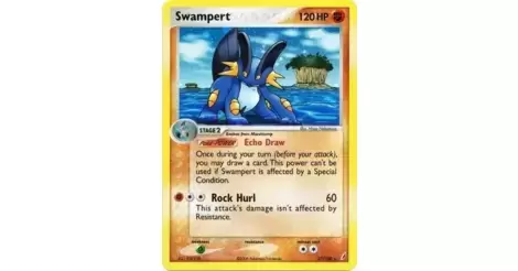 Swampert Pokemon Card Crystal Guardians Good 27/100 Holo