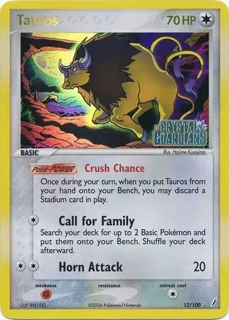 EX Crystal Guardians - Tauros Holo Logo