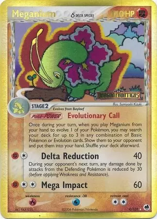 EX Dragon Frontiers - Meganium Holo Logo