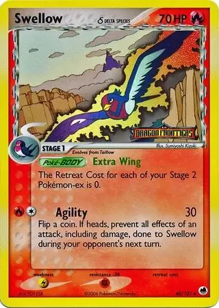 EX Dragon Frontiers - Swellow Holo Logo
