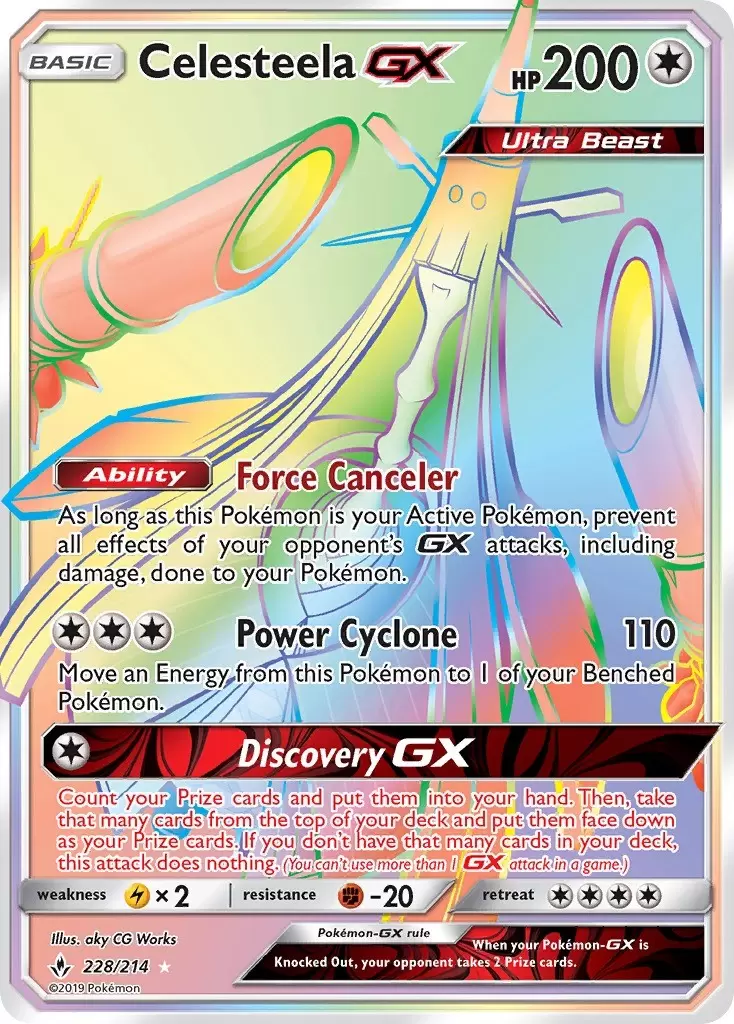 Card Celesteela-GX 144/156 da coleção Ultra Prism