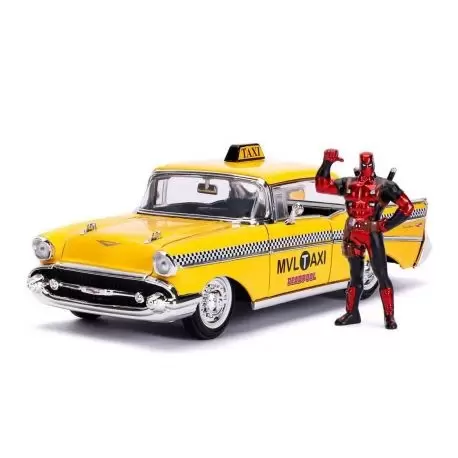 Jada Toys Hollywood Rides - Deadpool & 1957 Chevy Bel Air Taxi 1:24