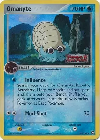 EX Power Keepers - Omanyte Holo Logo