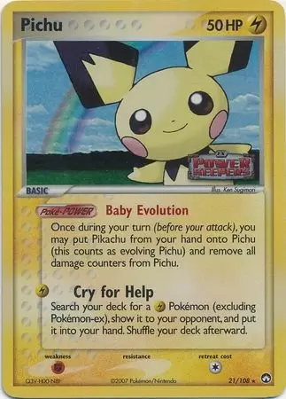 EX Power Keepers - Pichu Holo Logo